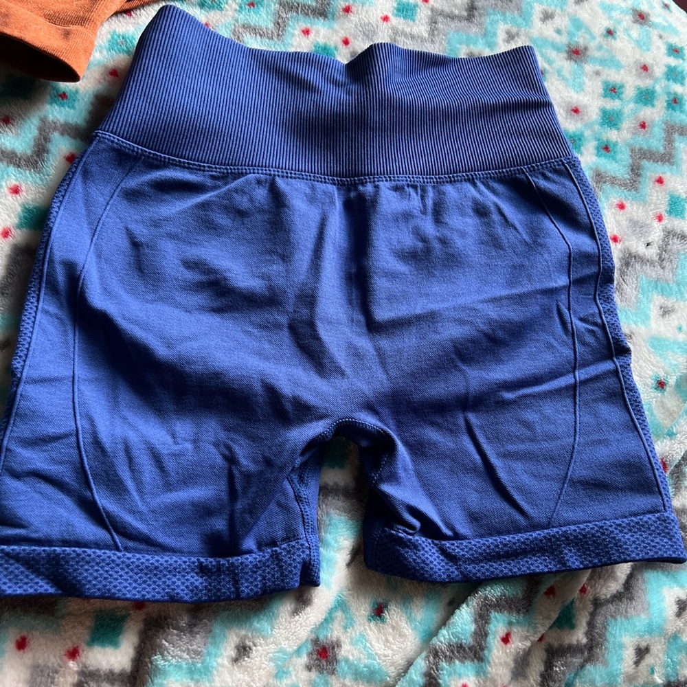 NAVY BLUE GYM SHORTS. from shein